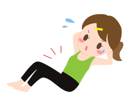 腹筋をする女性のイラスト